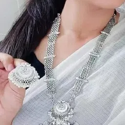 Samridhi DC Set of 2 Silver-Plated Beaded Oxidised Jewellery Set image 5