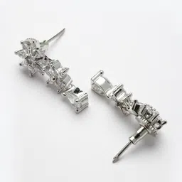 ZENEME Rhodium-Plated AD-Studded Jewellery Set image 5