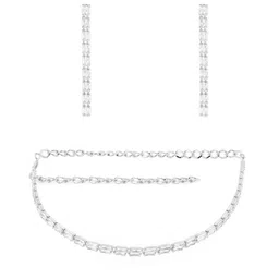 AMI Silver-Plated & White CZ-Studded Jewellery Set image 5