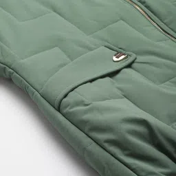 Fort Collins Women Green Solid Hooded Faux Fur Trim Parka Jacket image 4