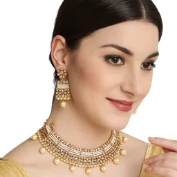 Anouk  Gold-Plated Stone-Studded Jewellery Set-picture-15
