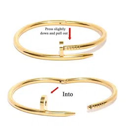 JEWILLEY Gold-Plated Stainless Steel Kada Bracelet image 2