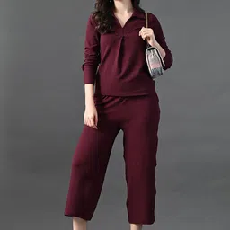 Myshka Polo Collar Long Sleeves Top With Trouser image 2