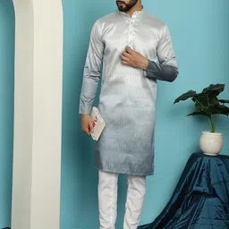 SOJANYA Geometric Woven Design Straight Kurta with Churidar image 2
