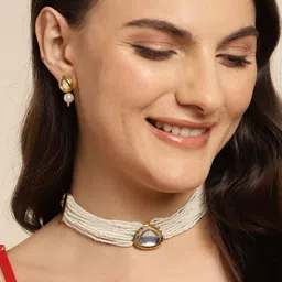 Anouk Women Gold-Plated Kundan Necklace Set-image-48