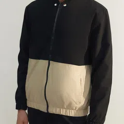 Trendyol Colourblocked Mock Collar Pure Cotton Bomber Jacket image 2