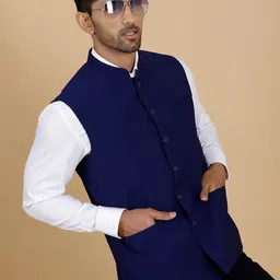 MODI JACKET Mandarin Collar Sleeveless Woolen Nehru Jacket image 2
