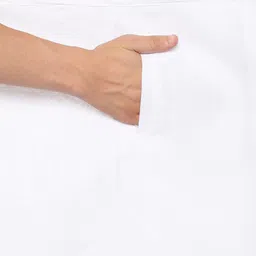 Sethukrishna Men Cream-Coloured & White Pure Cotton Shirt with Dhoti Pants image 4