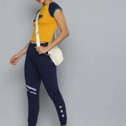 hrx by hrithik roshan Women Printed Blue Track Pants image 4