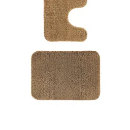 OBSESSIONS Set of 2 Camel Brown Solid 1400 GSM Anti-skid Bath Rugs image 5