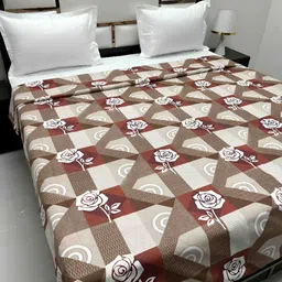 Pure Decor Batik White Floral Printed Cotton 220 TC Super King Duvet Cover With Zipper-picture-24