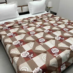 Pure Decor White & Brown Geometric Printed Cotton 260TC Super King Duvet Cover With Zipper-picture-27