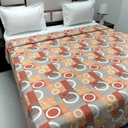 Pure Decor Brown & Grey Printed 210 TC Pure Cotton King Size Duvet Cover With Zipper-image-58