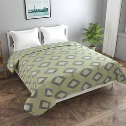 BREVARD Green & Navy Blue Geometric Printed Double Queen Duvet Cover-image-44