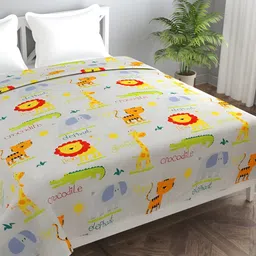 BREVARD Off White & Yellow Printed Double Queen Duvet Cover-picture-14