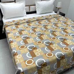 Pure Decor White & Brown Printed Pure Cotton 200 TC Super King Duvet Cover With Zipper-image-39