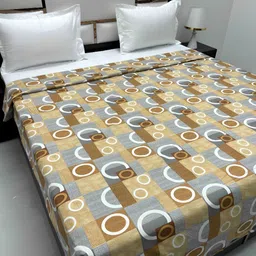 Pure Decor Brown & Grey Printed 230 TC Pure Cotton King Duvet Cover With Zipper-image-87