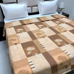 Pure Decor Batik Brown Floral Printed Pure Cotton 200 TC King Size Duvet Cover With Zipper-image-86