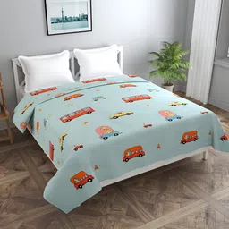 BREVARD Blue & Red Printed Double Queen Bed Duvet Cover-picture-32