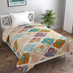 BREVARD Beige & Brown Printed Single Duvet Cover-image-61
