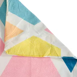 BREVARD White & Blue Geometric Printed Single Duvet Cover image 2