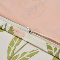 BREVARD Peach-Colored & Beige Printed Reversible Double Queen Duvet Cover image 2