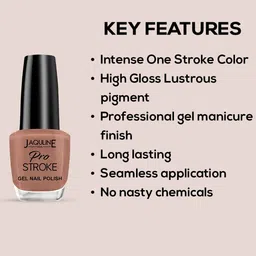 Jaquline USA Pro Stroke Gel Long Lasting Nail Enamel - 15ml - Beet IT image 2