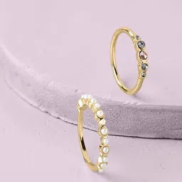 Accessorize Pack Of 2 Crystal-Studded Finger Ring image 1