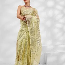 Kalista Embellished Sequinned Net Saree-picture-33