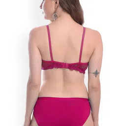 AROUSY Pack Of 2 Cotton Bra Panty Lingerie Set B_PDCL Set_P,M image 5