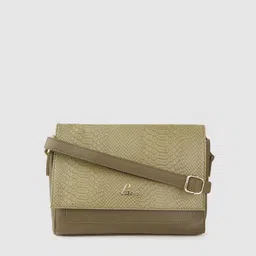 Lavie Texby Women Olive Green Textured Foldover Sling Bag image 2