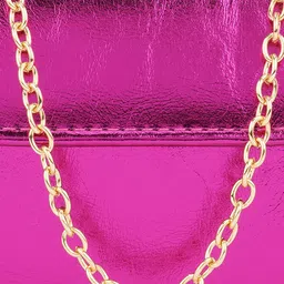 Globus Women Shiny Single Handle Small Sling Bag With Detachable Chain Strap image 5