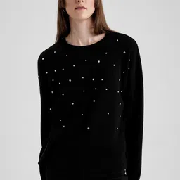 DeFacto Acrylic Pullover Sweater with Embellished Detail-picture-17