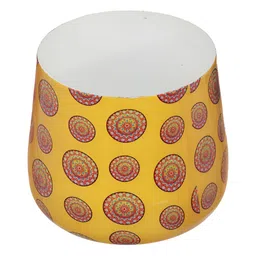 Homspurts Yellow & Pink Printed Metal Planter image 2