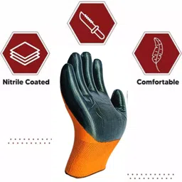 donizard 2 PAIR Multipurpose Daily Use Reusable Washable Grip Coating Anti Cut Resistant NitrileSafety Gloves image 4