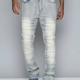 WAIMEA Men Hollywood Bootcut Mid-Rise Heavy Fade Stretchable Clean Look Jeans image 1