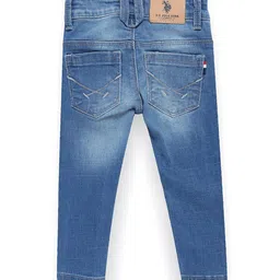 U.S. Polo Assn. Kids Boys Classic Skinny Fit Low Distress Light Fade Stretchable Jeans image 2