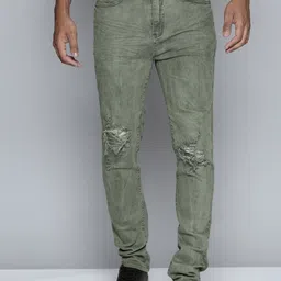WAIMEA Men Mid-Rise Classic Skinny Fit Slash Knee Light Fade Stretchable Jeans-picture-31