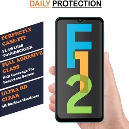 TOPTEMPER Edge To Edge Tempered Glass for SAMSUNG GALAXY F12 image 2