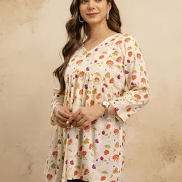 mialo fashion Women Floral Print Viscose Rayon Flared Kurta image 2