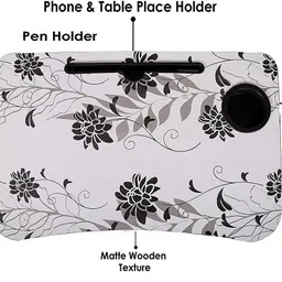 Floresta Wud Folding Table With Cup Holder Wood Portable Laptop Table image 3