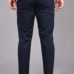 fubar Men Slim Fit Blue Cotton Blend Trousers image 2