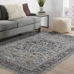 Purple Persian Polyester 4 ft x 6 ft Machine Made Carpet by Obsessions-picture-31