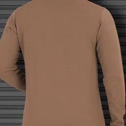 vebnor Men Solid Round Neck Polyester Brown T-Shirt image 2