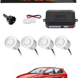 intenzo Universal 4 White Reverse Parking Sensor With LED Display For Cars-204 Safety of Passengers/Car One Alarm Kit-280 Parking Sensor-picture-34