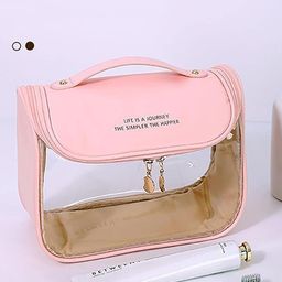 HOUSE OF QUIRK Pink Multipurpose Large-Capacity Clear Cosmetic Bag-picture-38