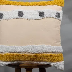 thegasbh Yellow Cotton Tufted Cushion Covers (Pack Of 2) image 5