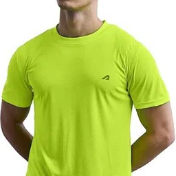 boldfit athleisure Men Solid Round Neck Polyester Green T-Shirt-picture-13