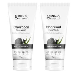 Globus naturals Set of 2 Anti Pollution Charcoal Face Wash with Aloevera & Neem - 75g each-picture-47