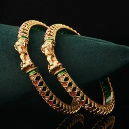 Priyaasi Set Of 2  Gold-Plated Stones-studded Bangles-picture-28